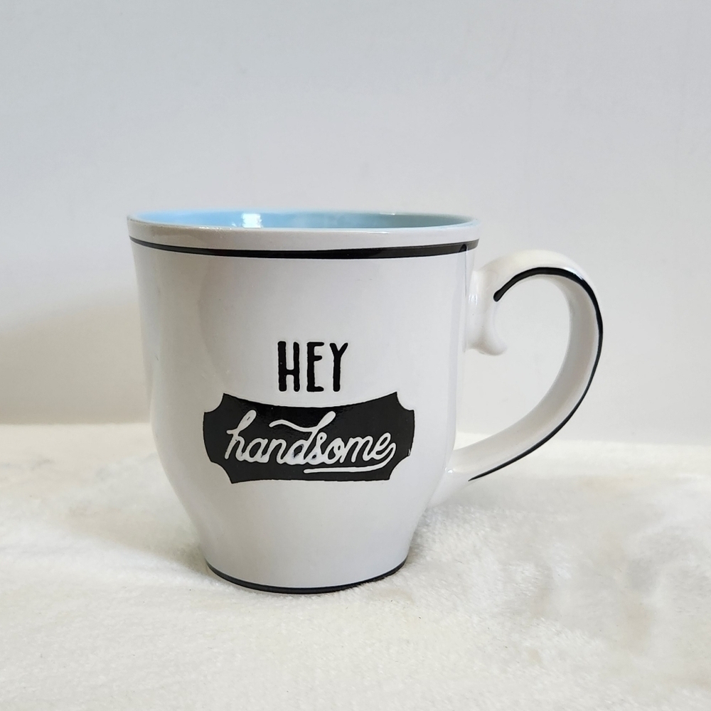 Pfaltzgraff Hey Handsome Quality White Black Coffee Cup Mug 14 Oz